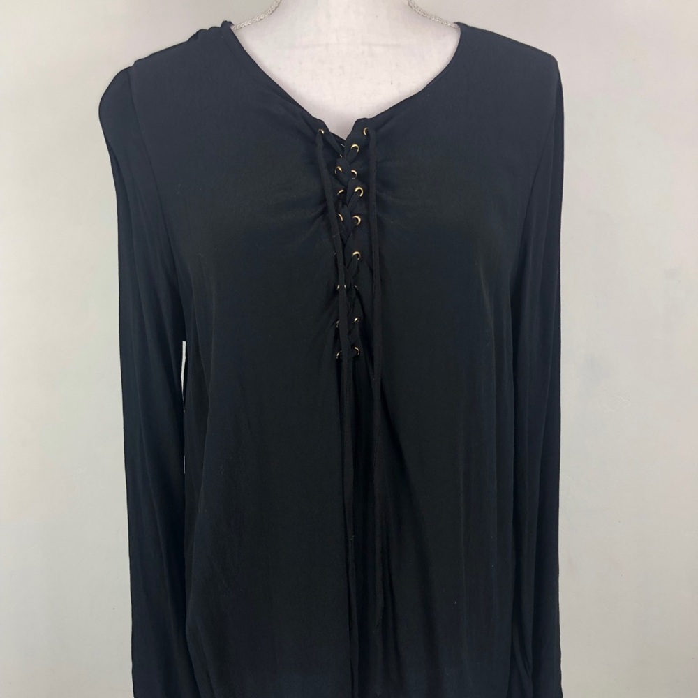 Forever 21 Long Sleeve Blouse XL Plus Size Black